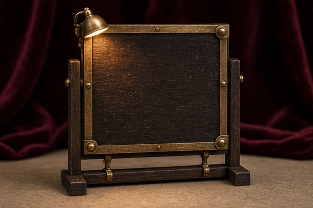 An empty miniature permission board without controls or labels